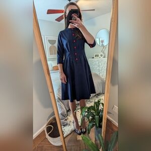 Cute Navy Knee Length Dress Size 4